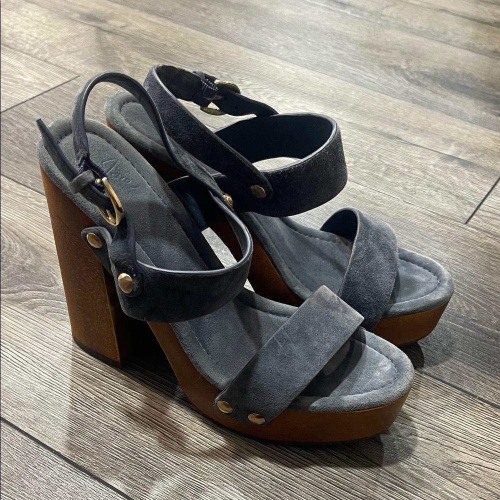 Joie Charcoal and Brown Platform Heels